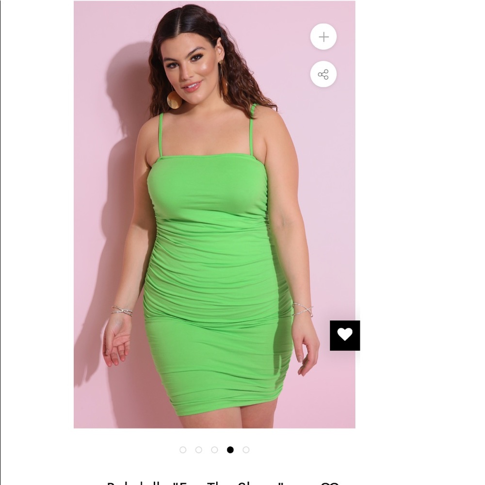 Neon Green - Ruched mini dress